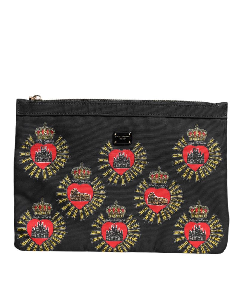 Dolce & Gabbana Nylon Sac Heart Clutch Pouch Women's Bag