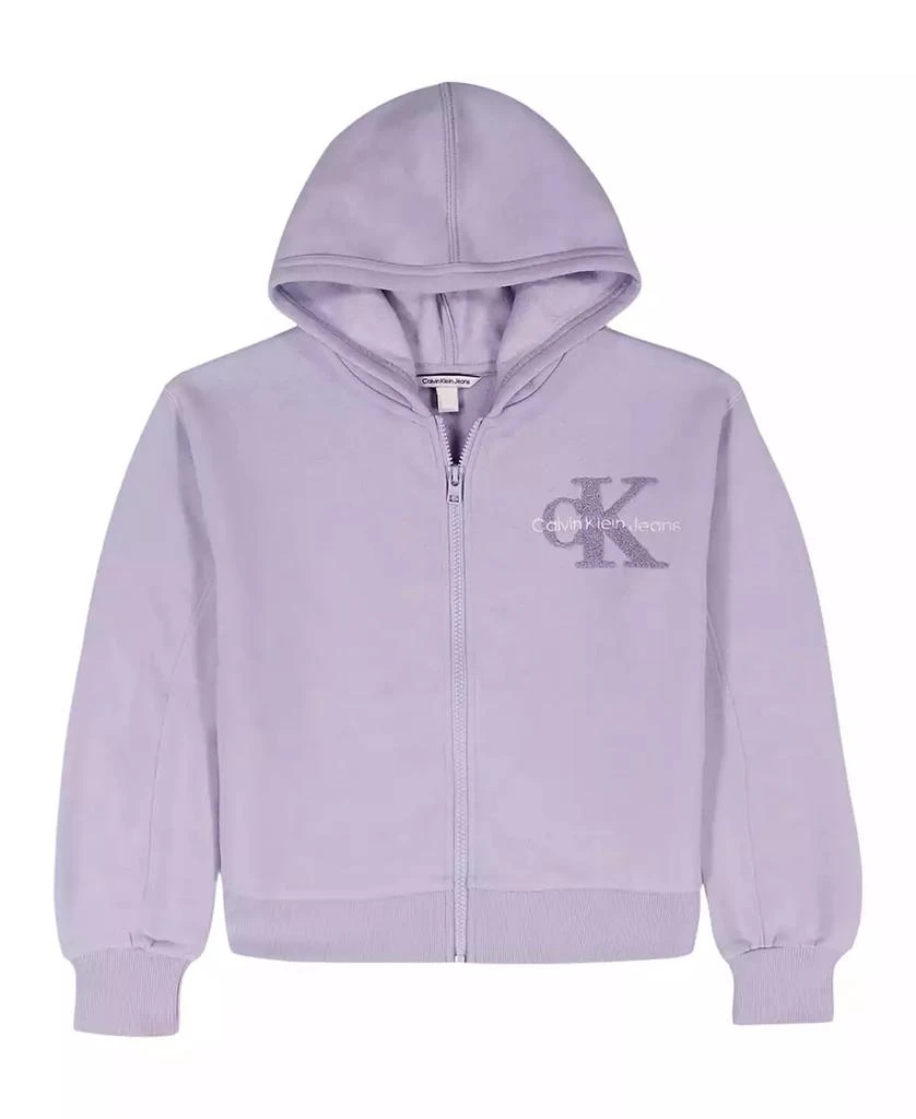Calvin Klein Girls 7-16 Front-Zip Long Sleeve Hoodie 1