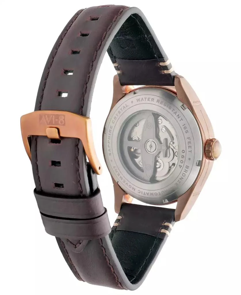 AVI-8 Men's Spitfire Smith Automatic Brown Leather Strap Watch 3