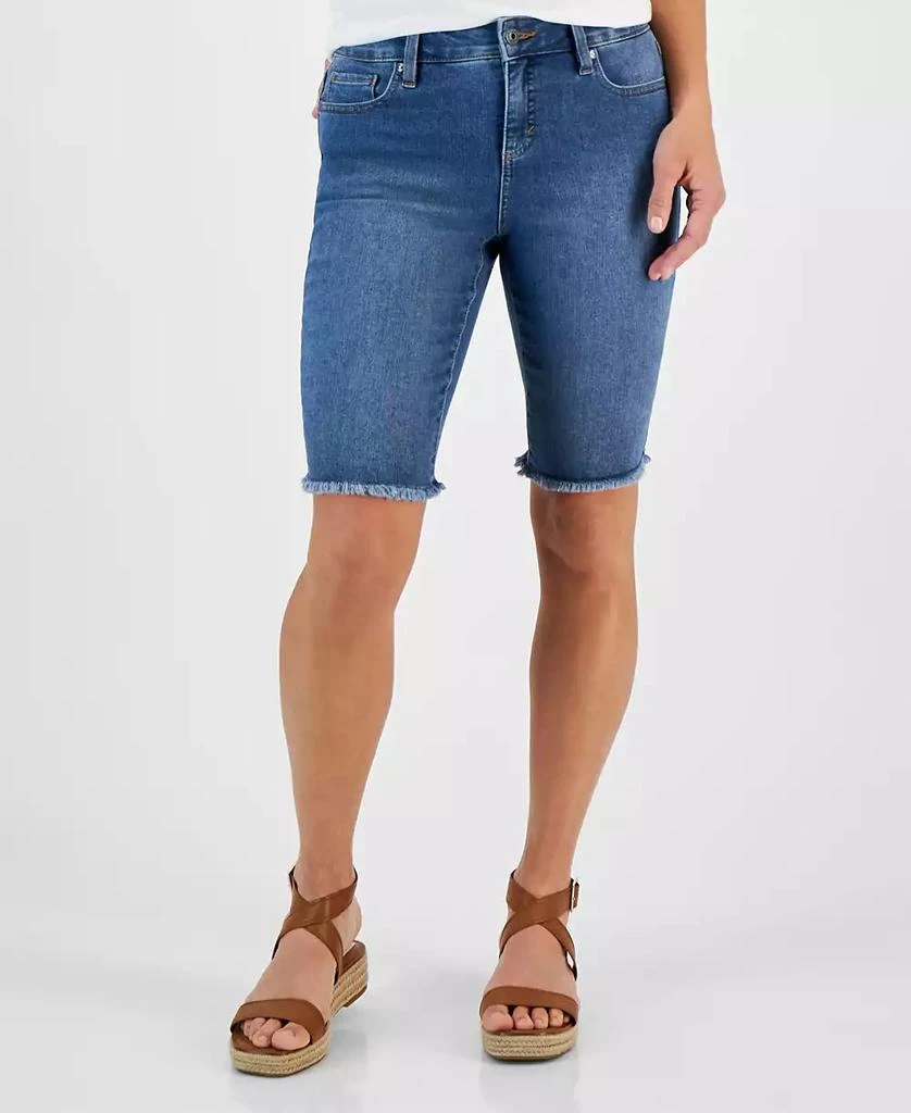 Style & Co Petite Raw-Edge Denim Bermuda Shorts, Created for Macy's 6