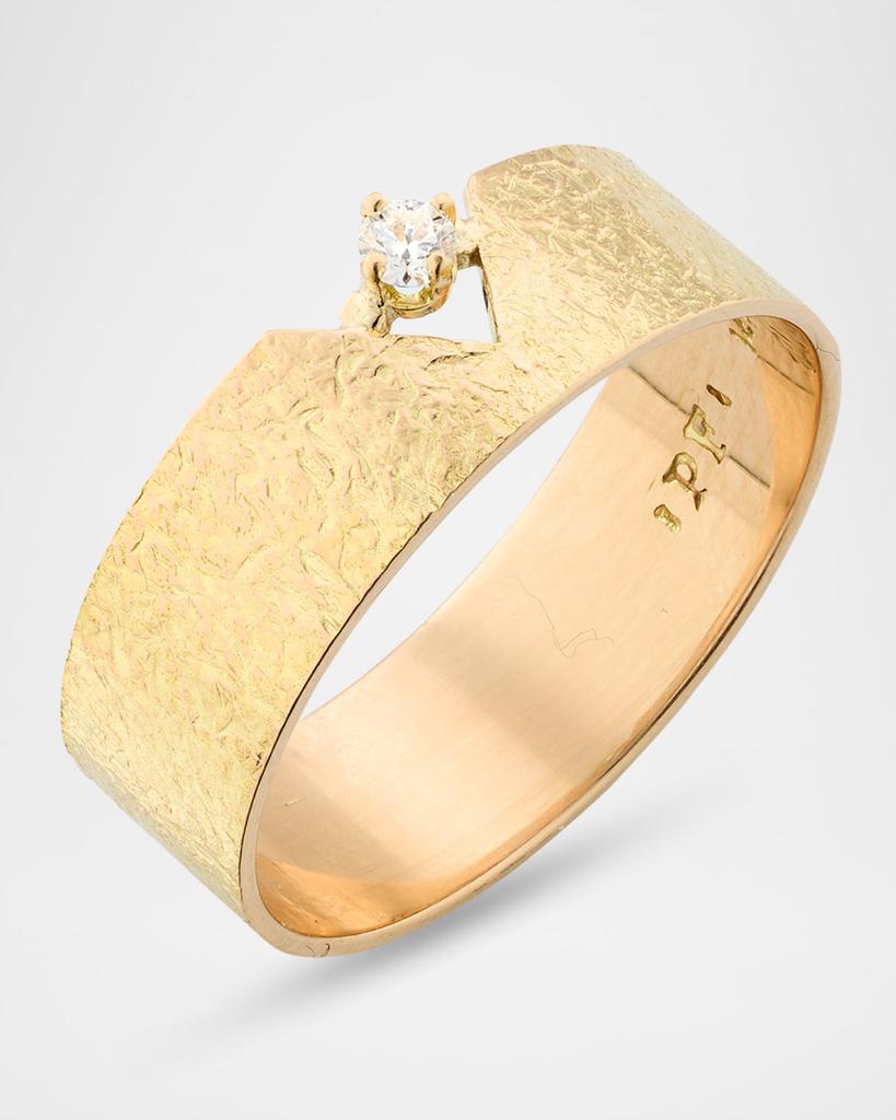 POPPY FINCH 14K Yellow Gold Foil Tube Ring with Diamond