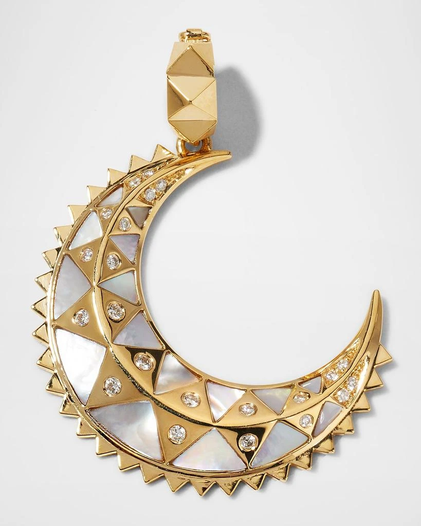 Harwell Godfrey 18k Iridescent Mini Crescent Moon Pendant