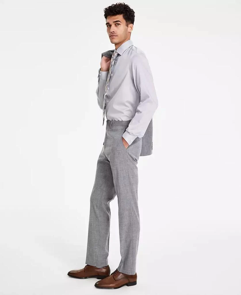 DKNY Men's Modern-Fit Black & White Plaid Suit Separate Pants 1