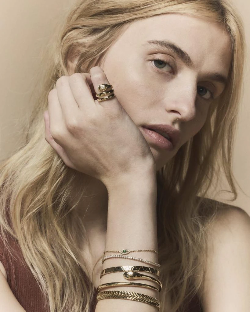 Anita Ko 18K Yellow Gold Emerald Evil Eye Bracelet with Diamonds 5