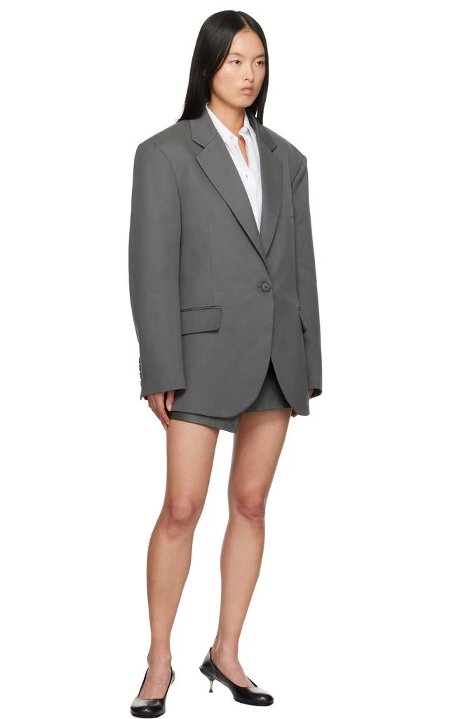 The Frankie Shop Khaki Lyra Oversized Blazer 4