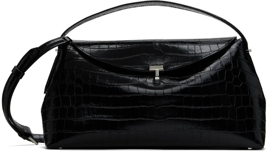 Totême Black T-Lock Top Handle Croco Bag Tote Bags Save Extra