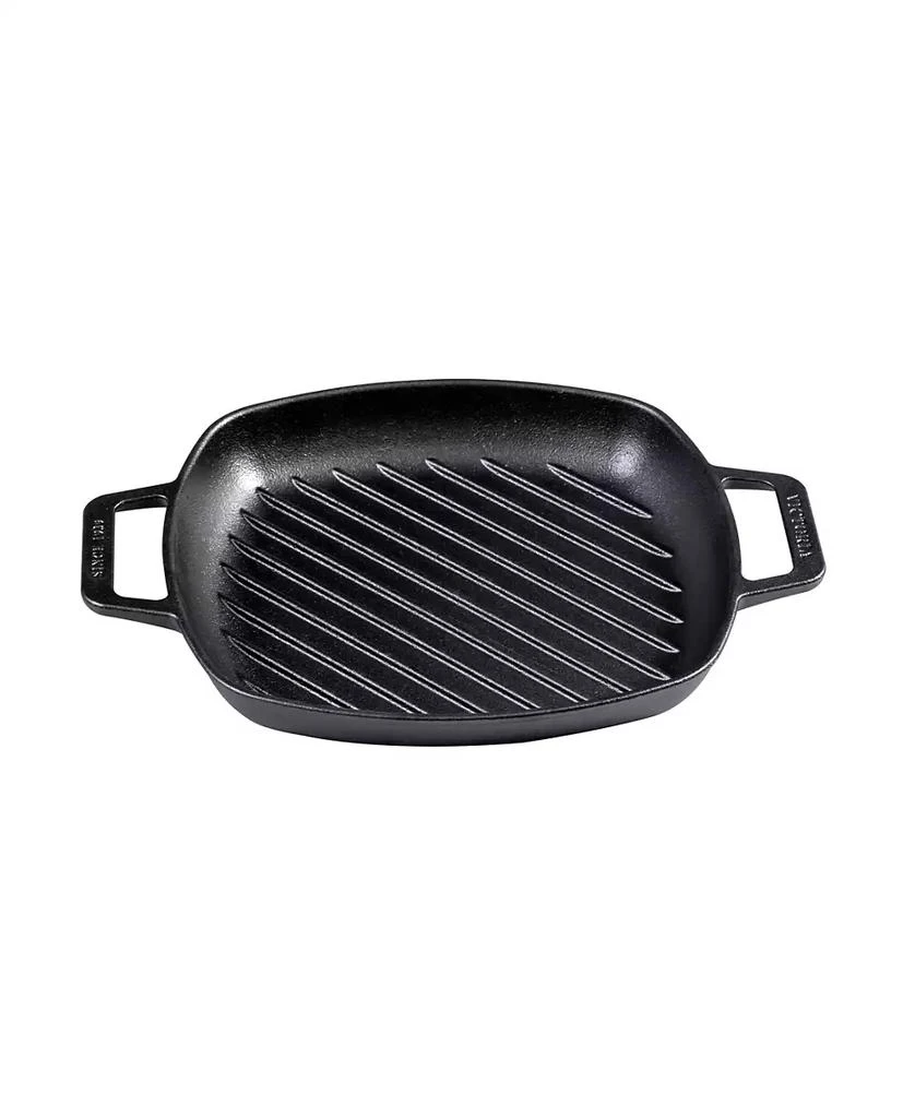 Victoria 10in Square Grill Pan with Double Loop Handles, Seasoned 6