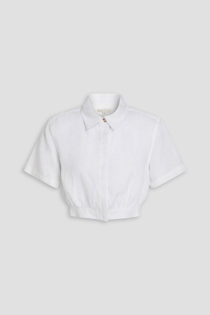 Onia Cropped linen and Lyocell-blend shirt