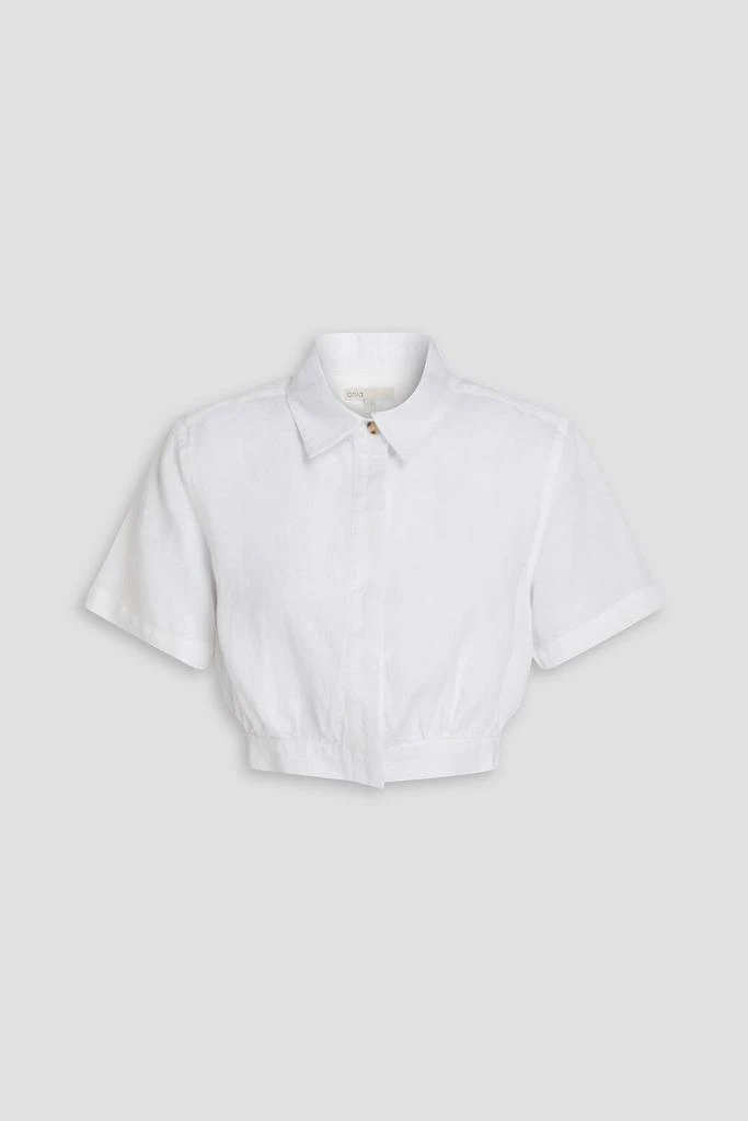 ONIA Cropped linen and Lyocell-blend shirt 1