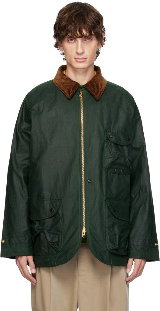 Drake's Green Waxed Coverall Jacket 1