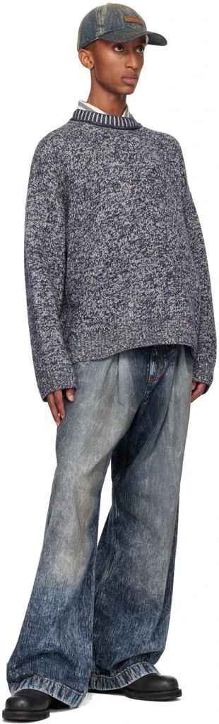 Acne Studios Navy Jacquard Sweater 4
