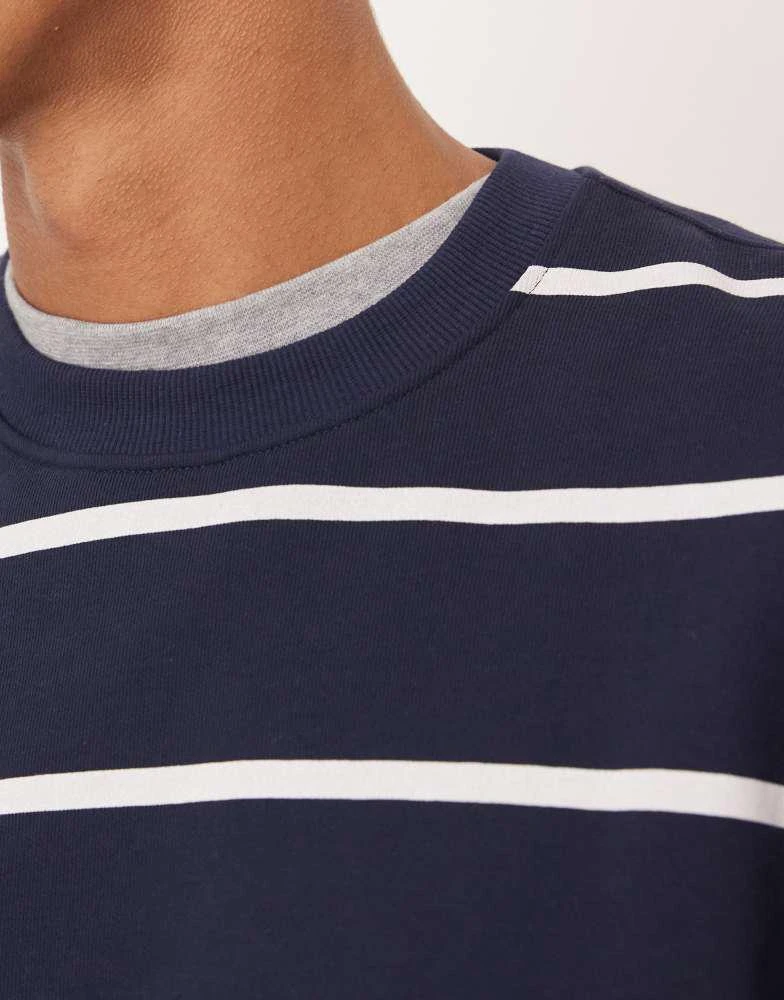 ASOS ASOS DESIGN essential striped sweatshirt in navy 5