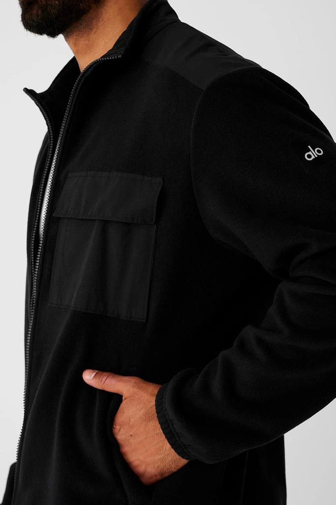 Alo Polar Fleece Ridge Full Zip Jacket - Black 4