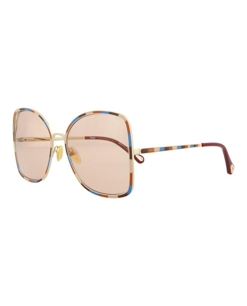 Chloé Square-Frame Metal Sunglasses
