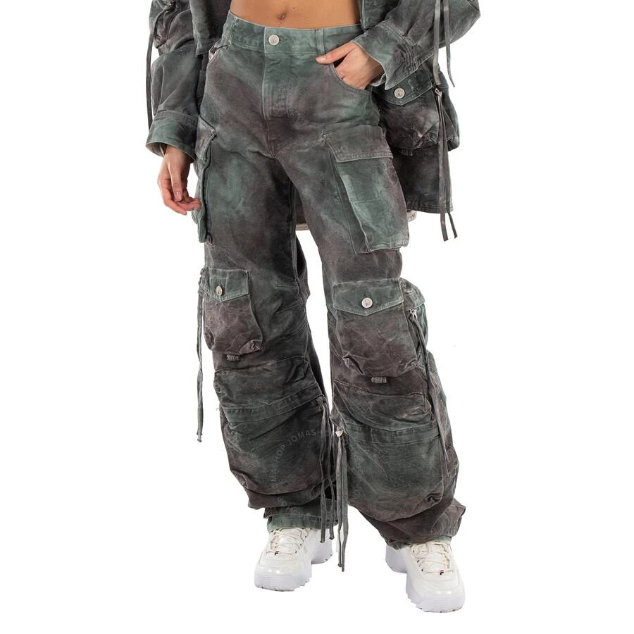 The Attico Stained Green Camouflage Fern Long Pants 1