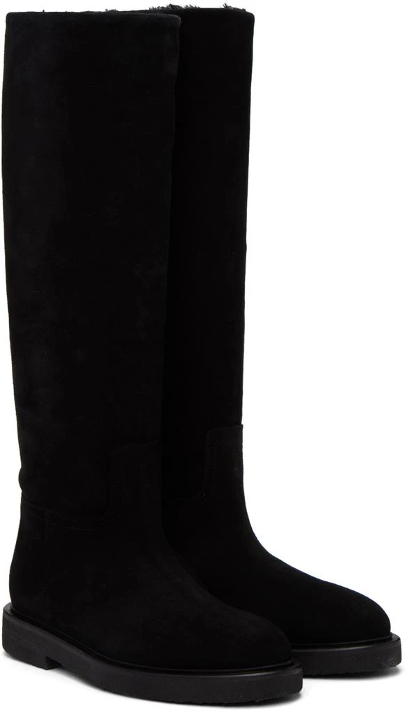 LEGRES Black Suede Riding Boots 4