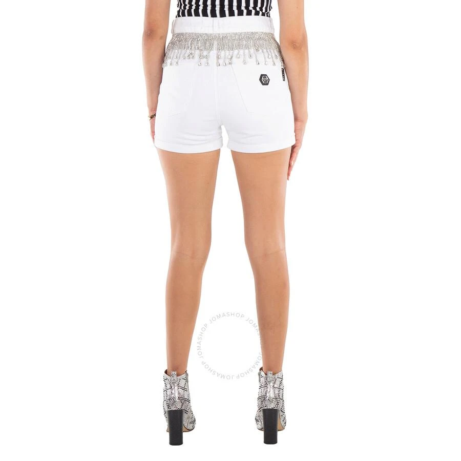 Philipp Plein Rhinestone Fringes Hot Denim Hot Shorts 3