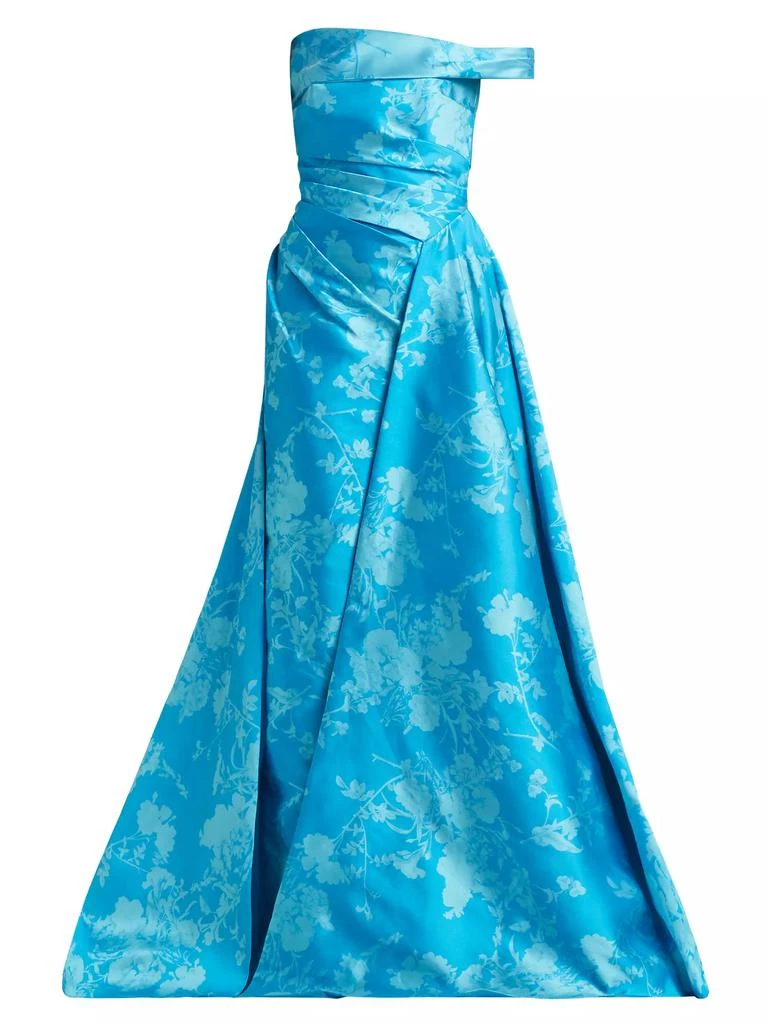 Pamella Roland Floral Off-the-Shoulder Gathered Ballgown 1