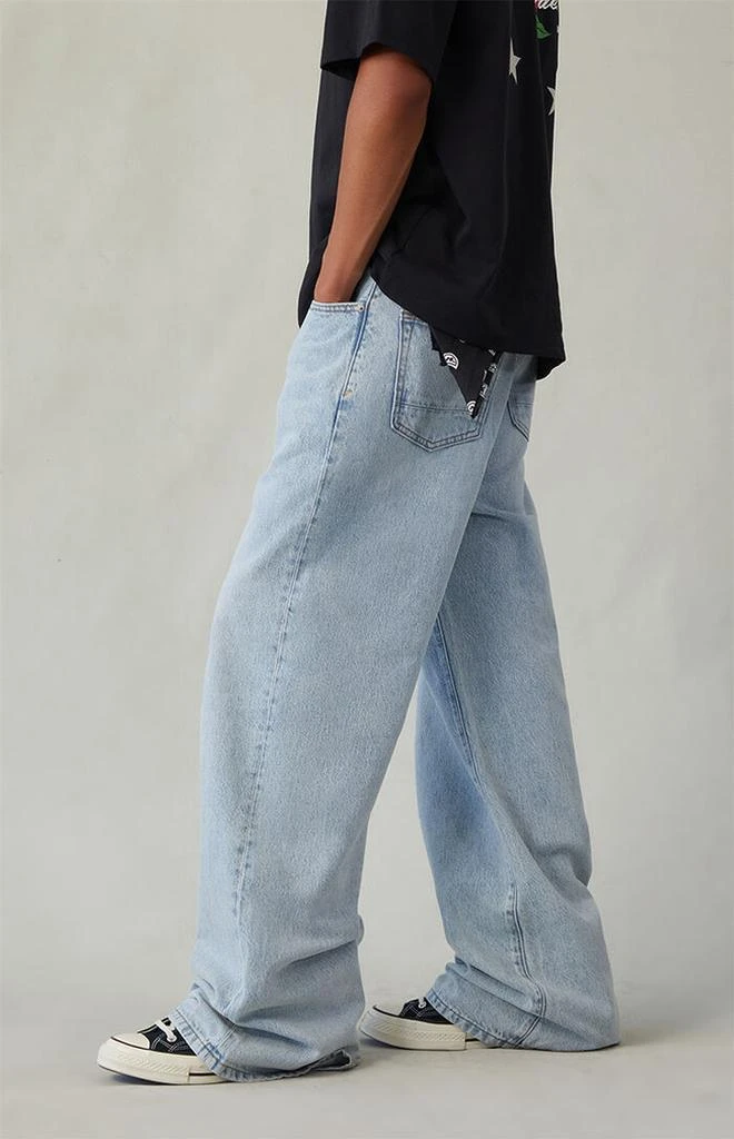 PacSun Blake Extreme Baggy Jeans Drawstring Light Indigo 3