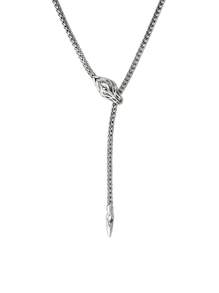 John Hardy Naga Dragon Sterling Silver 
Blue Sapphire Lariat Necklace 5