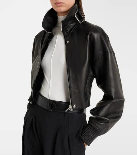 Max Mara Ossido leather blouson jacket 3