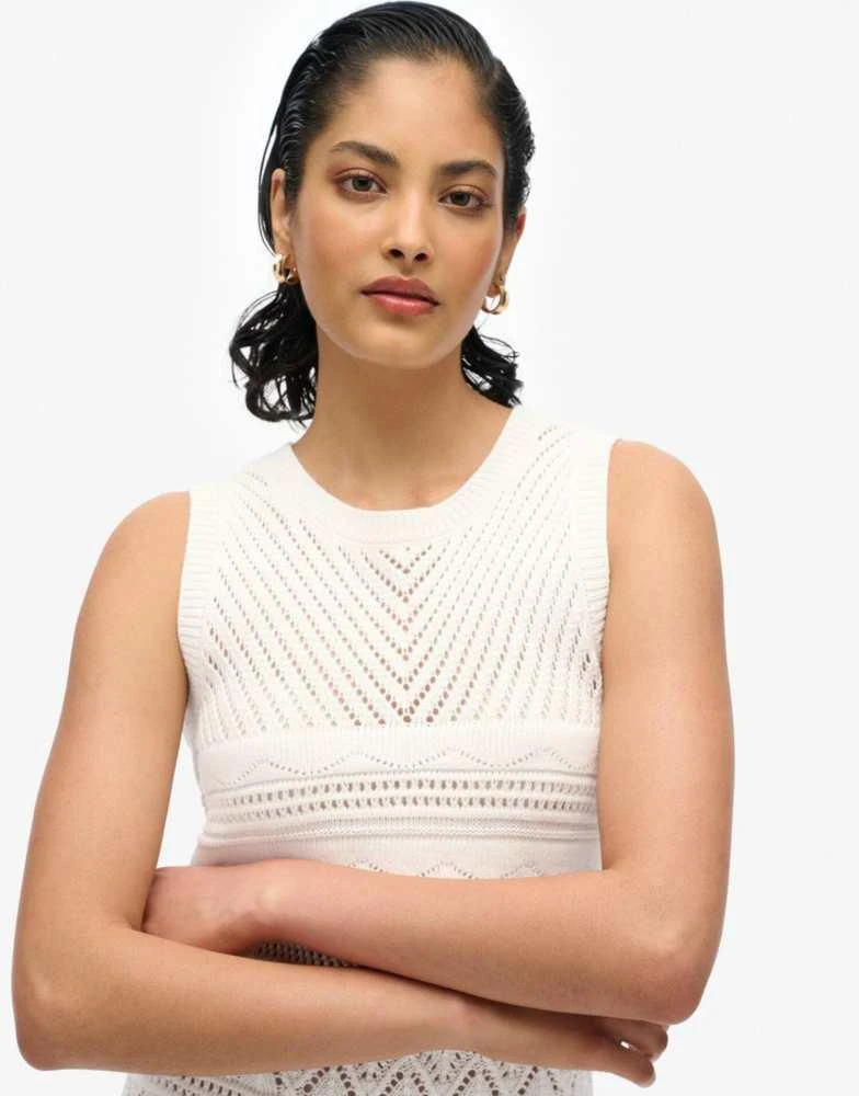 superdry crochet dress Superdry Women's Crochet Flared Sleeve Mini Dress, Cream, Size: 6-8