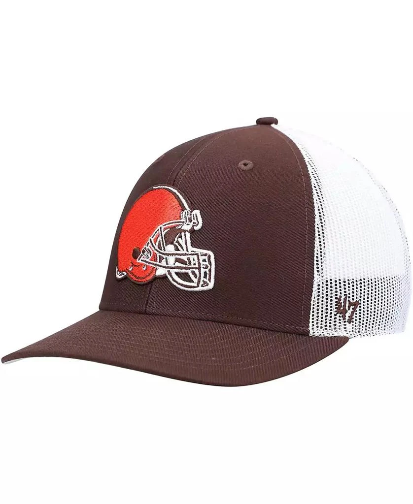47 Brand Men's Brown, White Cleveland Browns Trucker Snapback Hat 1