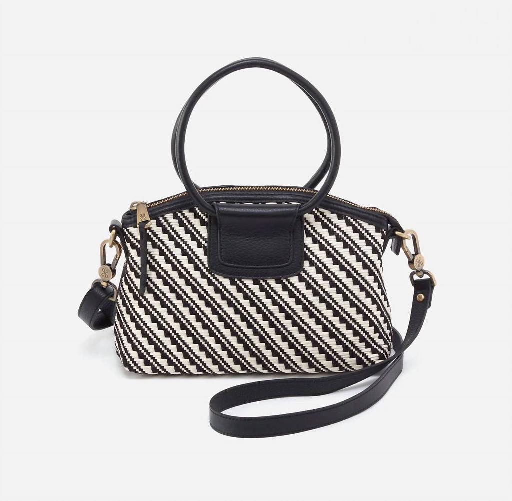 Hobo Women's Sheila Zip Crossbody In Black & White Woven