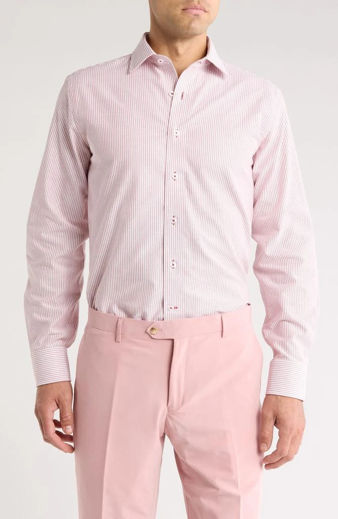 Lorenzo Uomo Trim Fit Vertical Stripe Cotton Dress Shirt 1