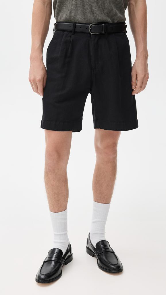 Knickerbocker Canal Cotton & Linen Pleated Shorts