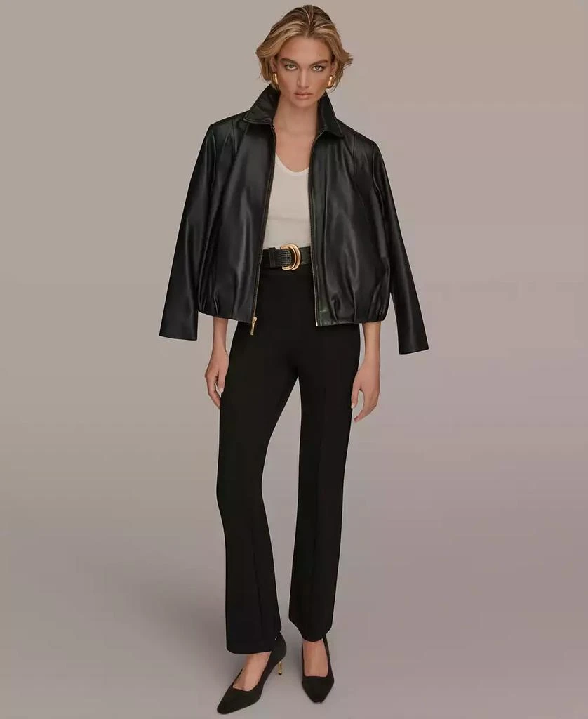 Donna Karan Women
s Leather Bomber Jacket 3