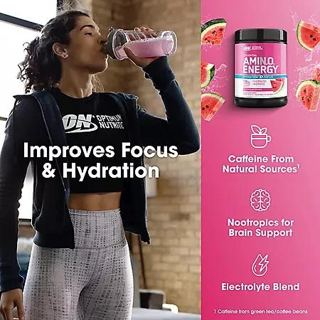 Optimum Nutrition Optimum Nutrition, Amino Energy + Focus, Pre-Workout, Watermelon, 1.42 lbs. 4