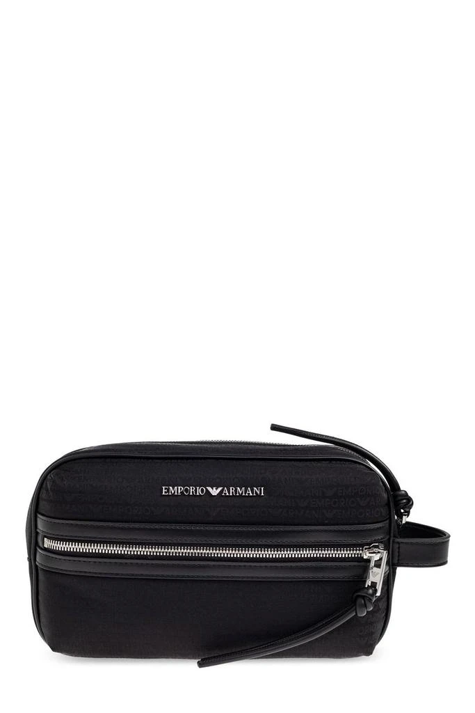 Emporio Armani Emporio Armani Logo Lettering Zipped Wash Bag