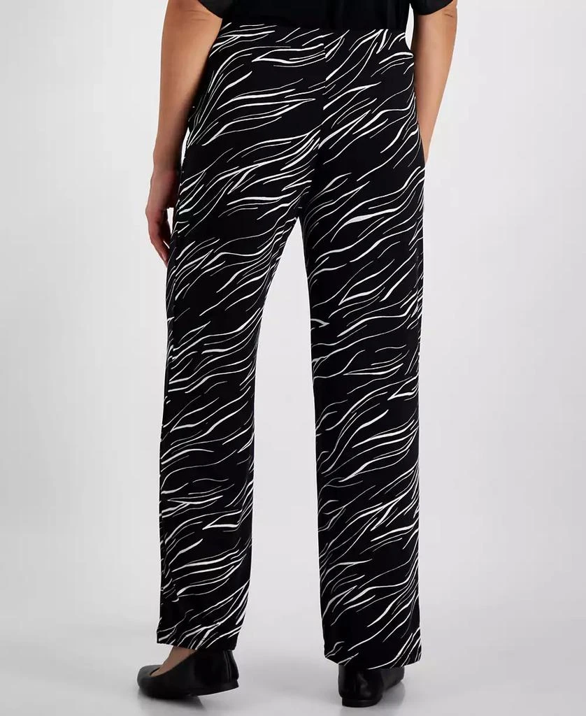 Petite Printed Wide-Leg Pull-On Knit Pants, Created for Macy's