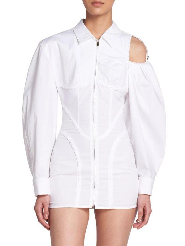 Jacquemus Galliga Bishop-Sleeve Corset Minidress 1