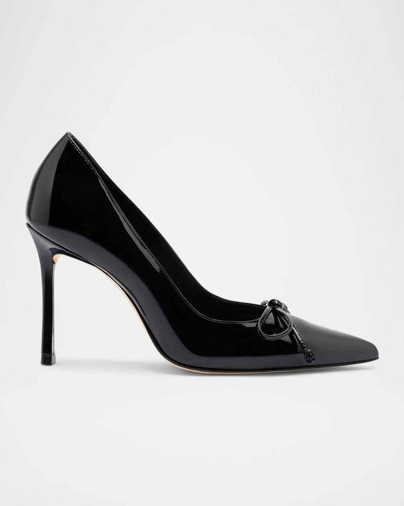 Larroude Linda Patent Bow Stiletto Pumps 1
