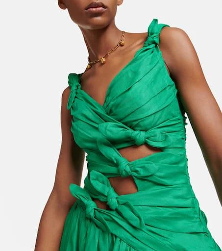 Zimmermann Tiggy ruched linen midi dress 4
