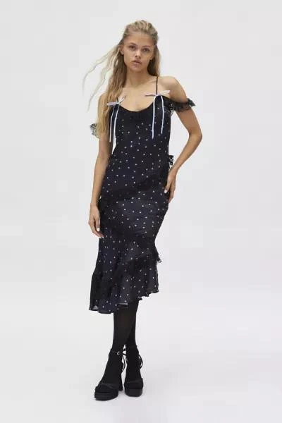 Kimchi Blue Kimchi Blue Adalyn Satin Off-The-Shoulder Asymmetric Midi Slip Dress 1