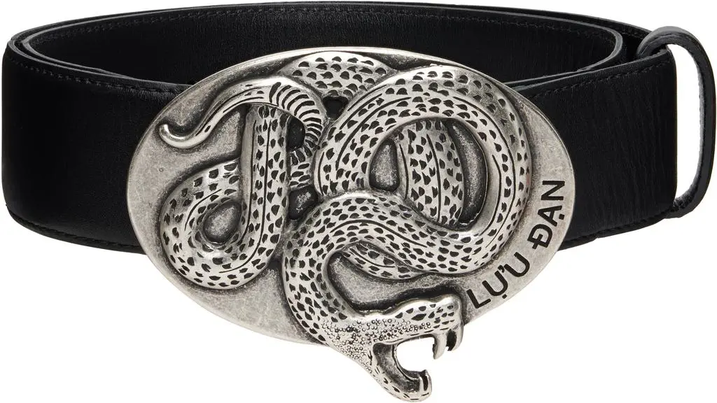 LU'U DAN Black Twisted Snake Cowboy Belt