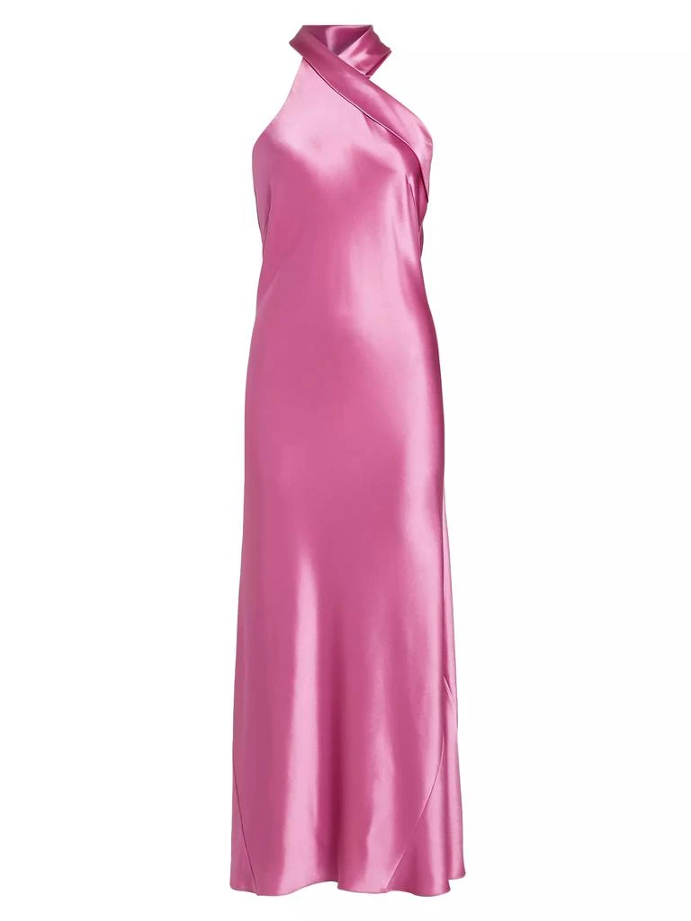 Galvan Pandora Satin Halterneck Midi-Dress 1
