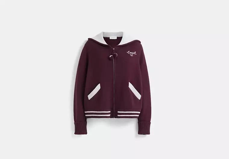 Coach Restored Cheer Zip Up Cardigan