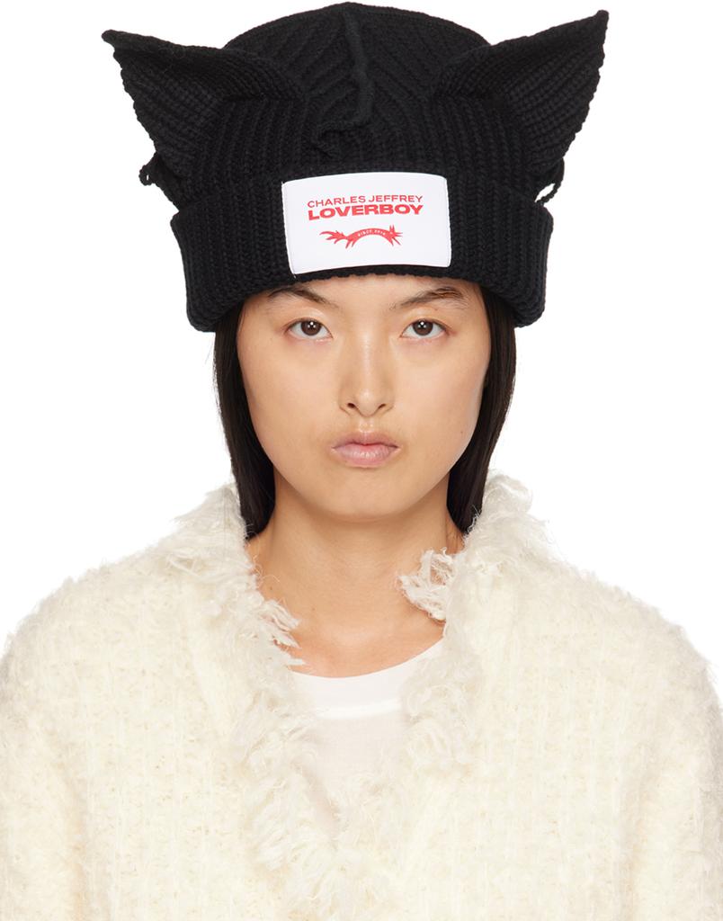 Charles Jeffrey Loverboy Black Chunky Ears Beanie