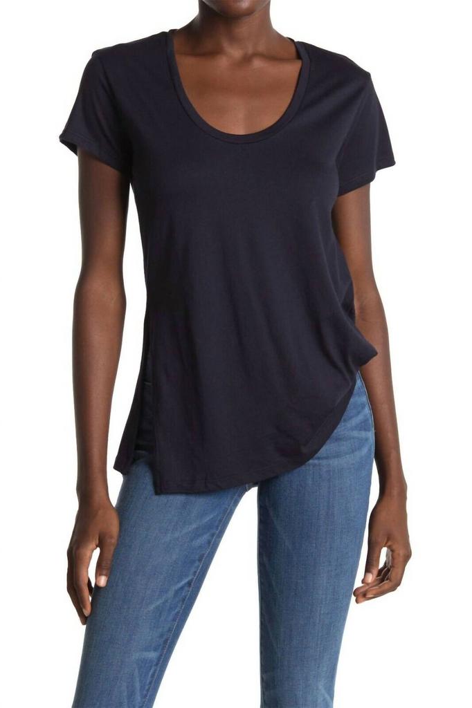 Habitual Habitual - Asymmetrical Hem Tencel Tuck Cotton Shirt