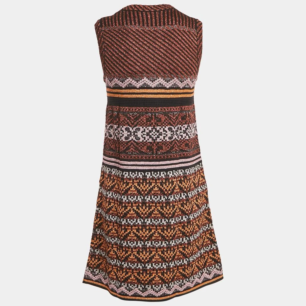 Shop M Missoni Metallic Lurex Patterned Knit Sleeveless Mini Dress