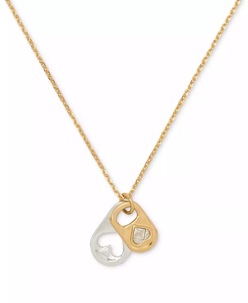 Kate Spade Two-Tone Double Pop Tab Pendant Necklace, 16" + 3" extender