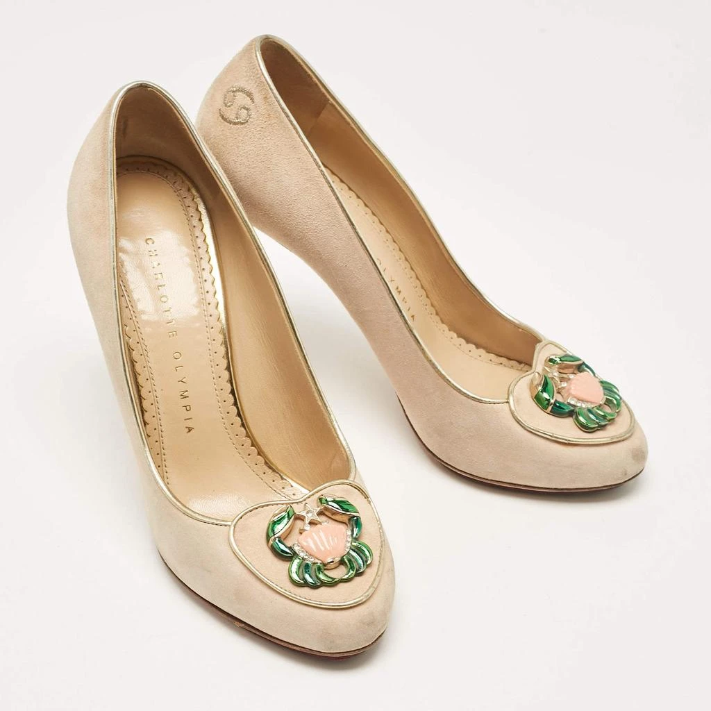 Charlotte Olympia Charlotte Olympia Beige Suede Birthday Zodiac Pumps Size 36.5 4