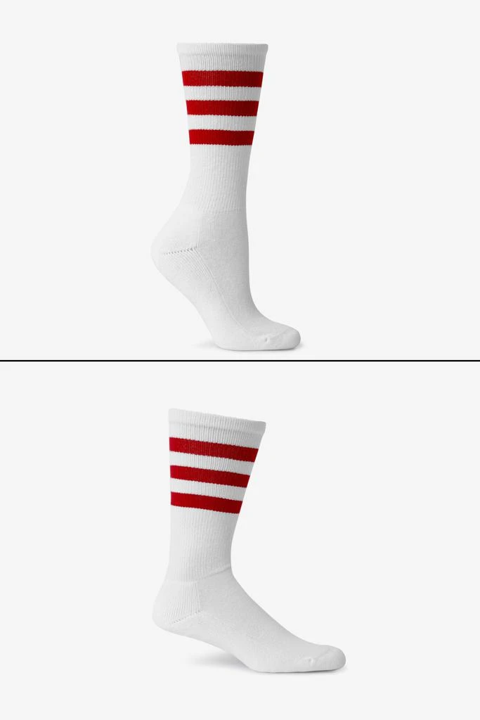 Los Angeles Apparel CALFSOCK - Unisex 3-Stripe Calf Sock 9