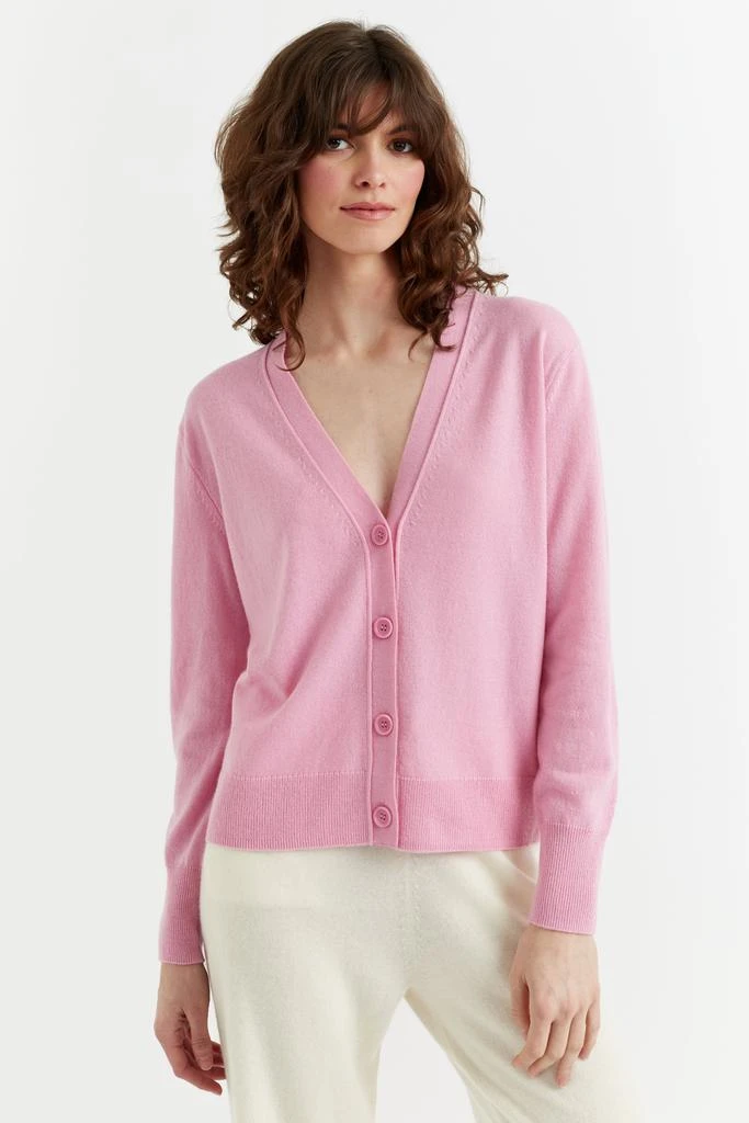 Chinti & Parker UK Candy-Pink Cashmere Cardigan 1