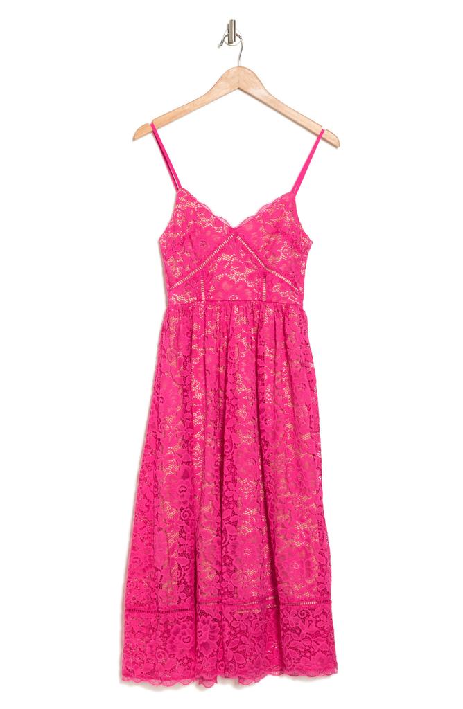 Crochet Stretch Lace Midi Dress