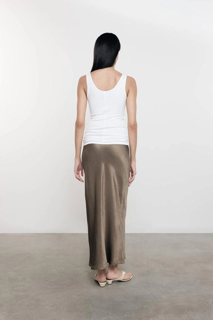 Enza Costa Satin Bias Cut Skirt In Shitake 2